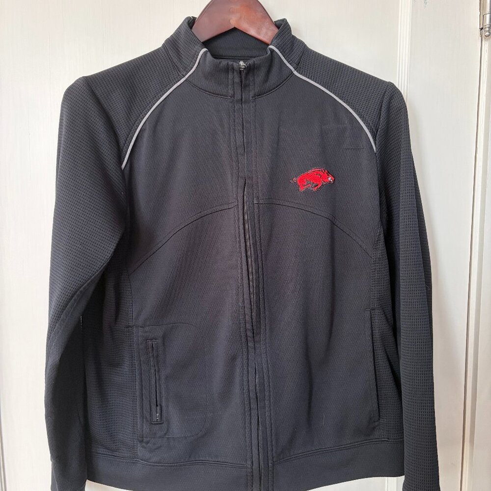 Women's Cutter & Buck DryTec Arkansas Razorback Black Jacket Size M